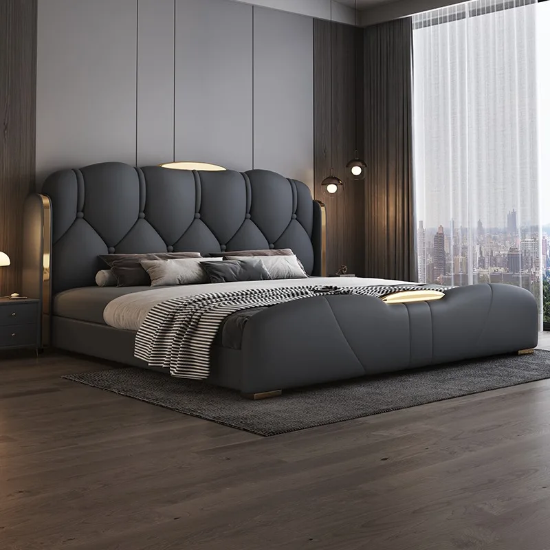 Frame Nordic Bed Sleeping Fancy Nightstands Luxury Bed Minimalist Queen Size Letto Matrimoniale Bedroom Furniture Accessories