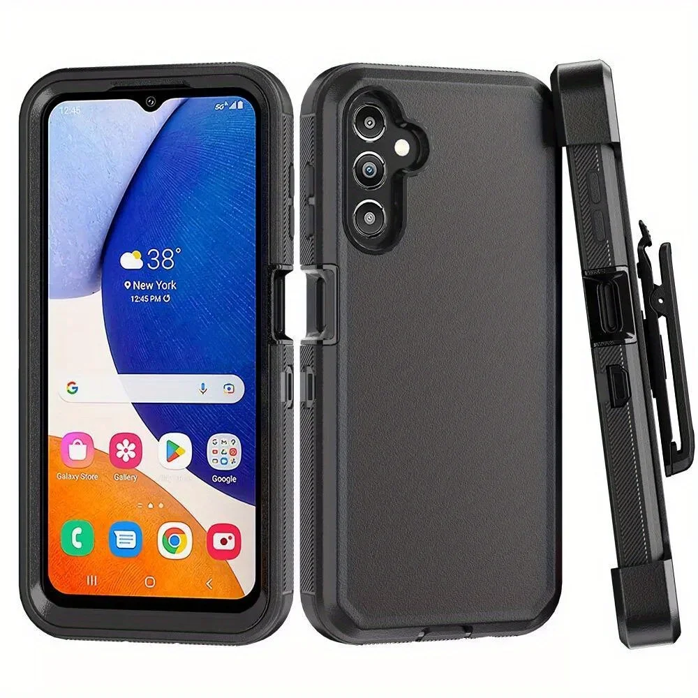 3IN1 Rugged Armor With Clip Case for Samsung Galaxy A06 A16 A55 A35 A25 A15 S25 S24 S23 Ultra Plus FE 5G PC+TPU Otter Cover Box