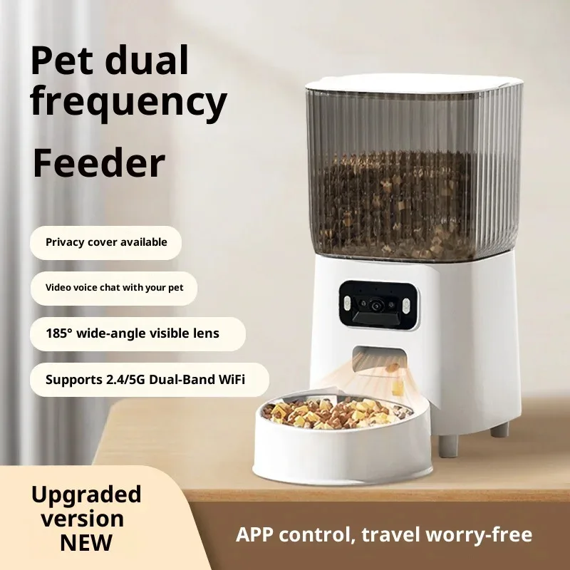 

Wide-Angle Video Pet Feeder - Dual-Band Smart Auto Dispenser with Timer & App, HD Monitoring for Cats/Dogs (CE/FCC)​