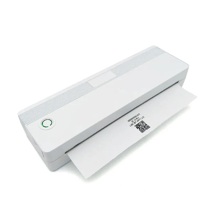 طابعة حرارية محمولة قابلة لإعادة الشحن، واجهة USB صغيرة باللونين الأبيض والأسود لطباعة مستندات الصور