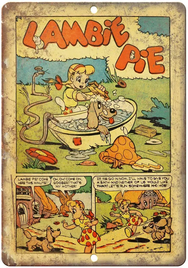 WANLN Parking Lambie Pie Comic Metal Tin Sign Home Garage Bar Supplies Lightweight and Interesting Outdoor Decoration 12 X 8 Inc