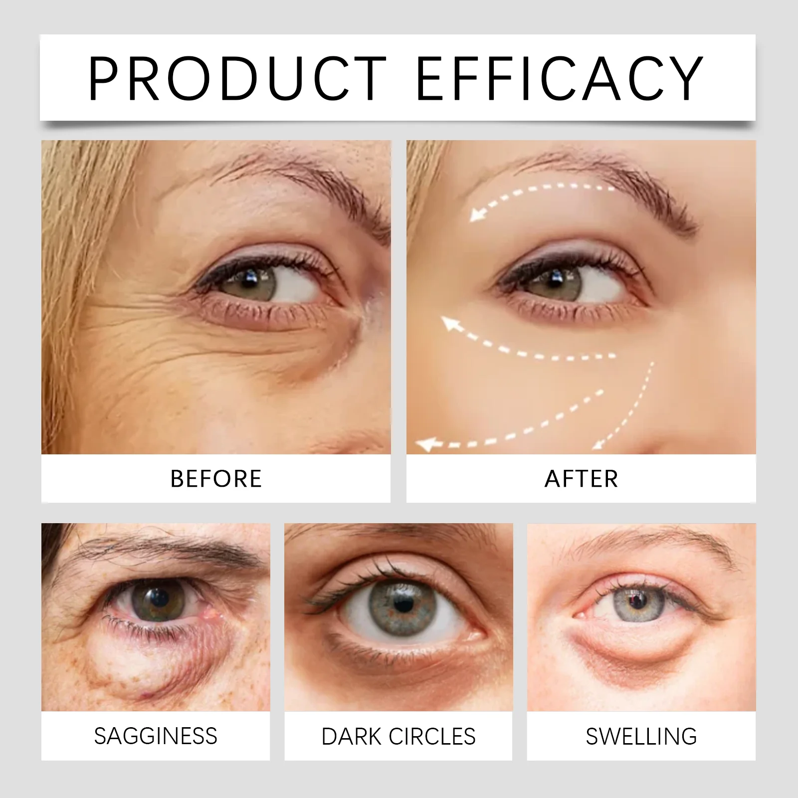 Retinol eye cream,Cool Feel,Immediate De Puffing,Retinol Enhanced Collagen Production,Firming&Anti Sagging,Dark Circle Targeting,Hyaluronic Acid Intensively Moisturizes,pH Buffer Balance&Scientific Synergistic Low Irritation,Silky&Easily Spreads