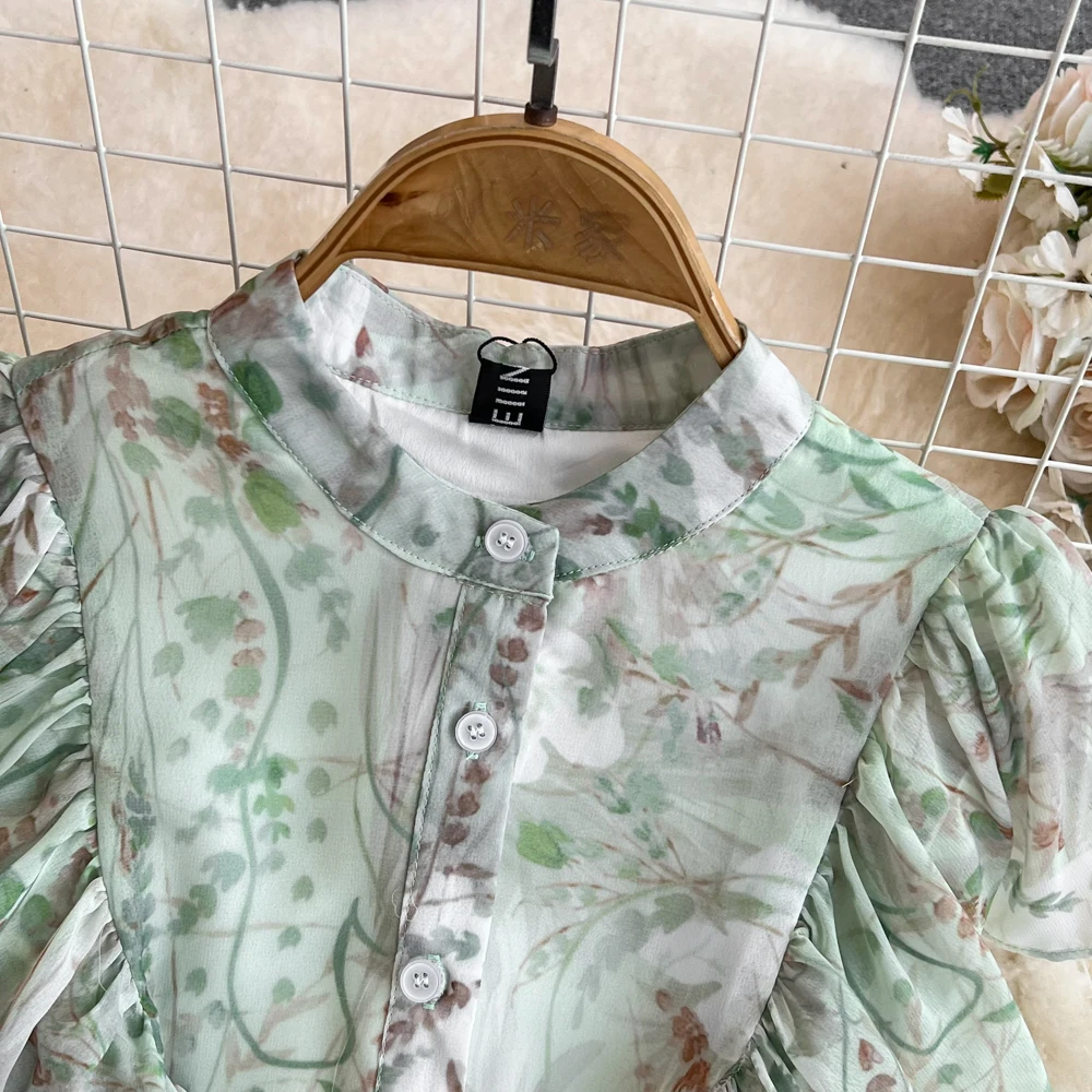 UNI-vestido camisero Vintage por debajo de la rodilla para mujer, vestido de verano sin mangas con estampado Retro y cinturón, Vestidos de fiesta por debajo de la rodilla