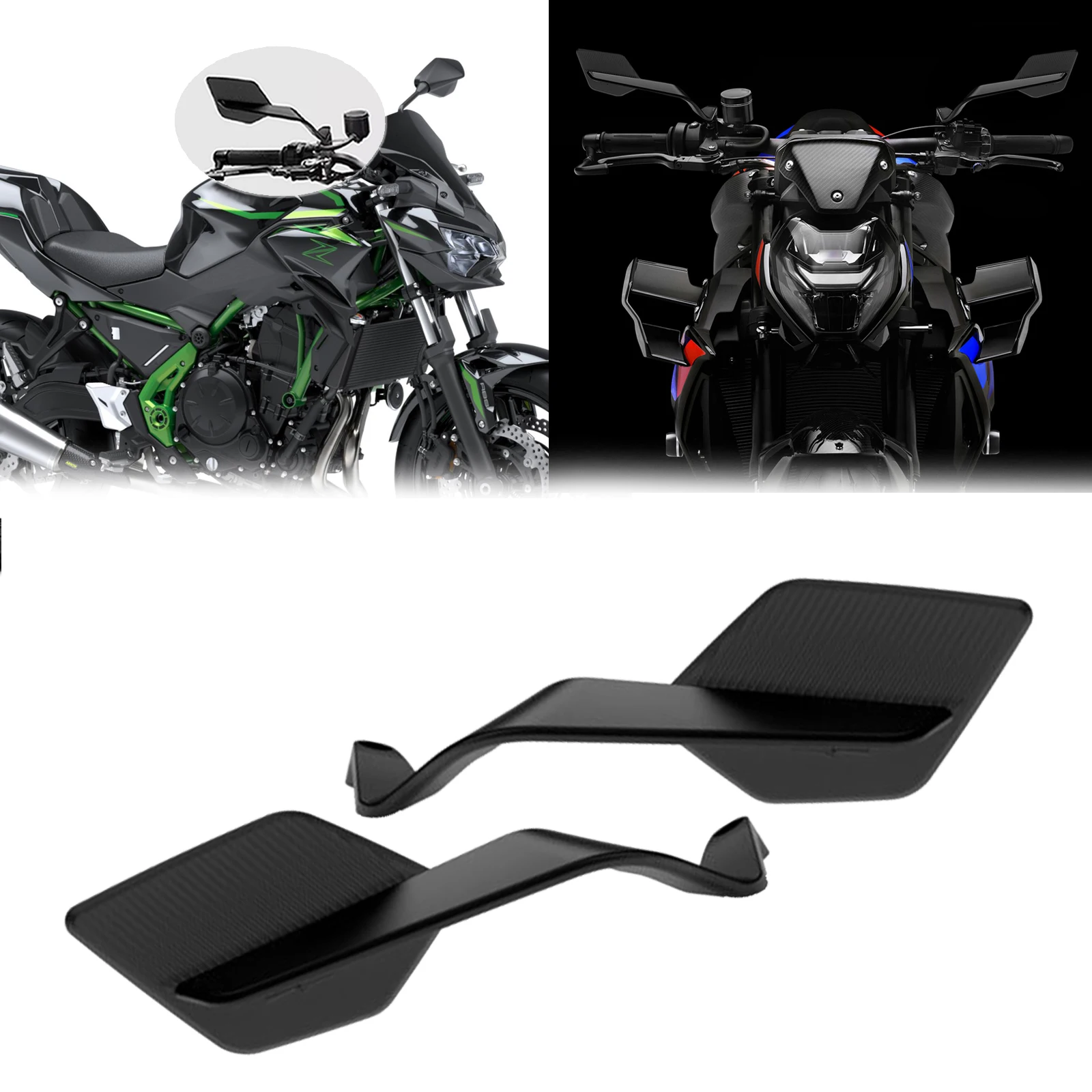 

For Z650 Z900 Performance Z650 Sport Urban Z900A2 SE Motorcycle Fixed Wing Stealth Adjustable Rearview Mirror Rotate Side Mirror