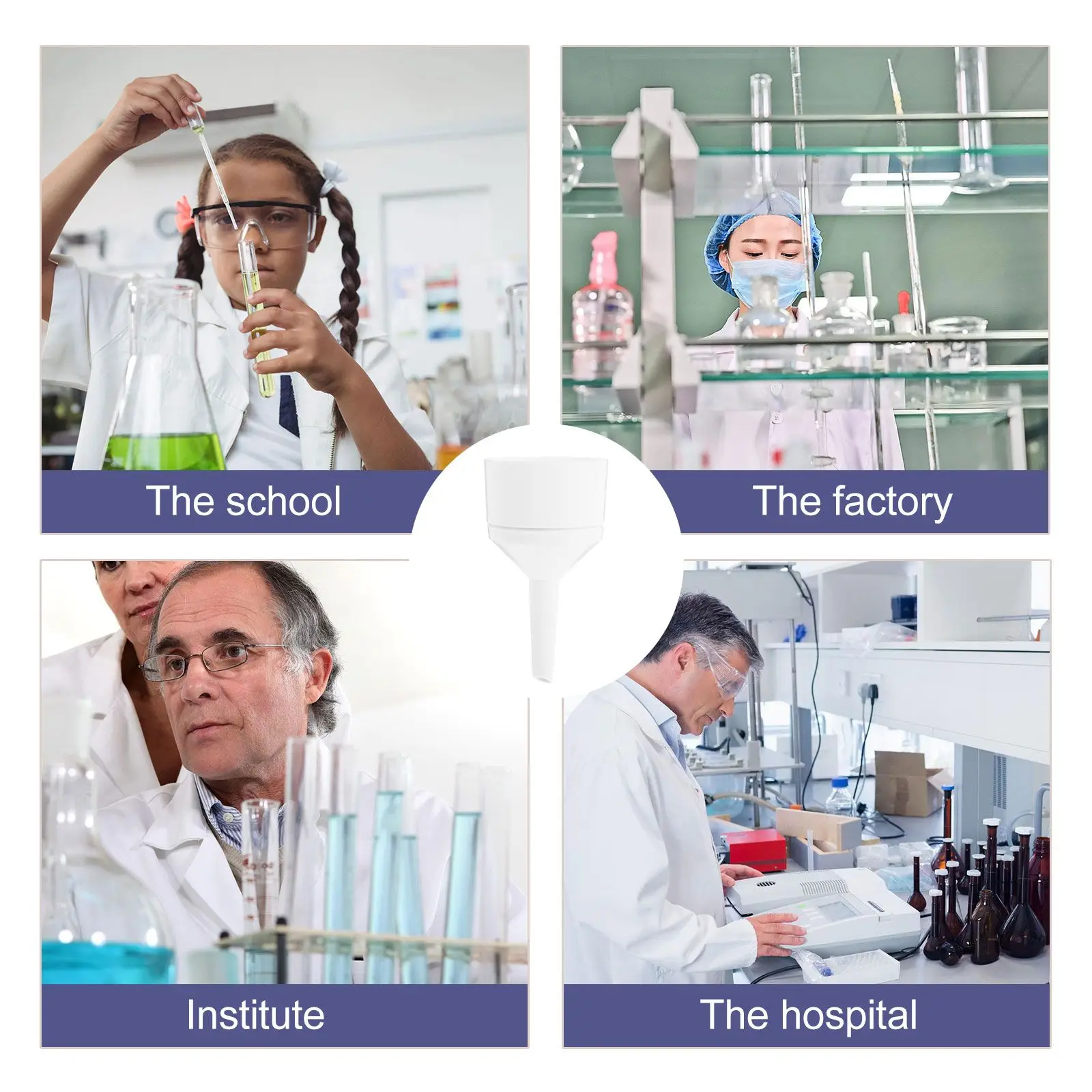 Plastic Filter Funnel Buchner Lab Tool Acid Alkali Resistant High Temp Kitchen Experiment Long Lasting Sturdy Vacuum