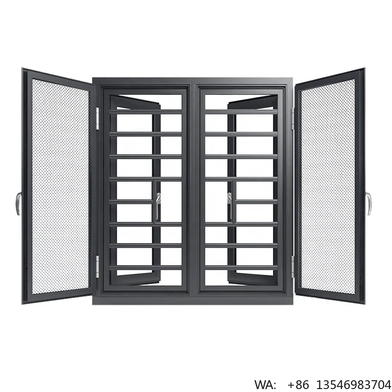 

Soundproof Double Glazed Insulated Aluminum Window Frame Design Impact Energy Efficiency Aluminum Casement Windows With Screens