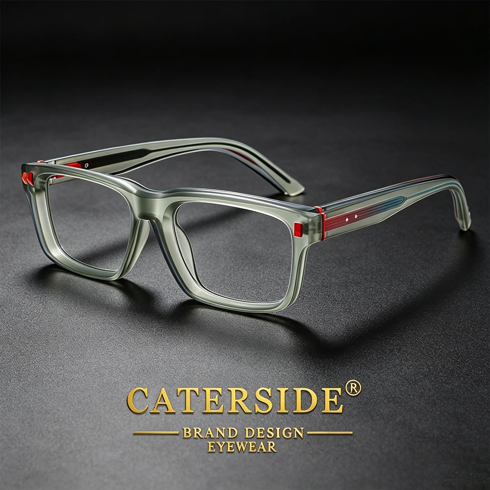 CATERSIDE Klassische Anti-Blaulicht-Brille für Herren, ultraleichter quadratischer Brillenrahmen, dekorative Computer-Schutzbrille für Damen – Detail 2