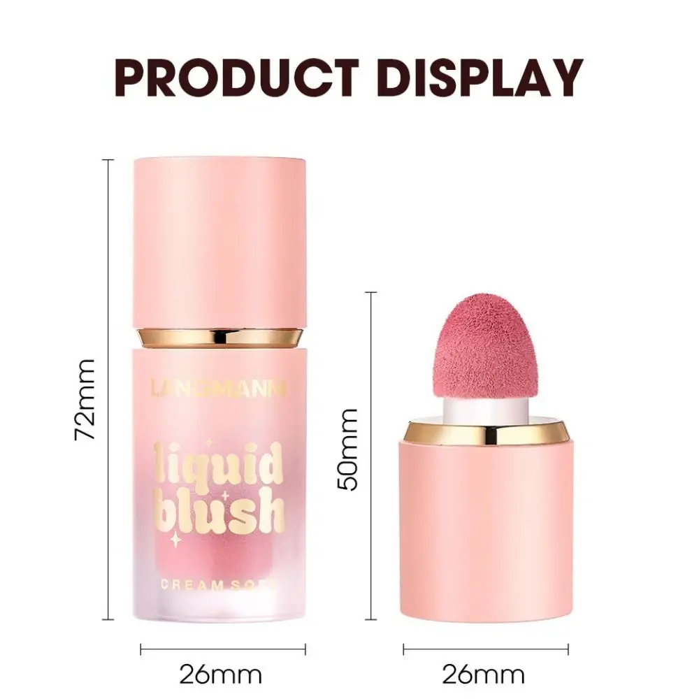6 cores líquido blush à prova dwaterproof água esponja cabeça bochecha líquido blush creme cor melhorando maquiagem fosca rouge maquiagem feminina cosméticos