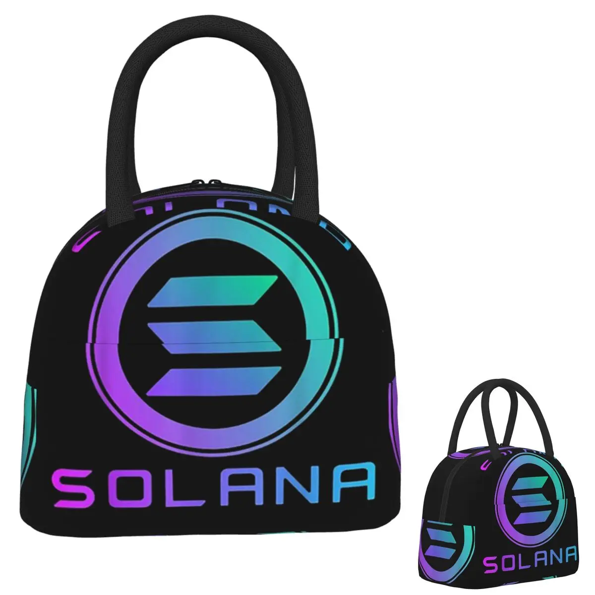 Criptomoneda Solana - Bolsas de almuerzo Solana Caja Bento aislada Bolsa de almuerzo impermeable Bolsas de picnic a prueba de fugas Bolsa más fresca