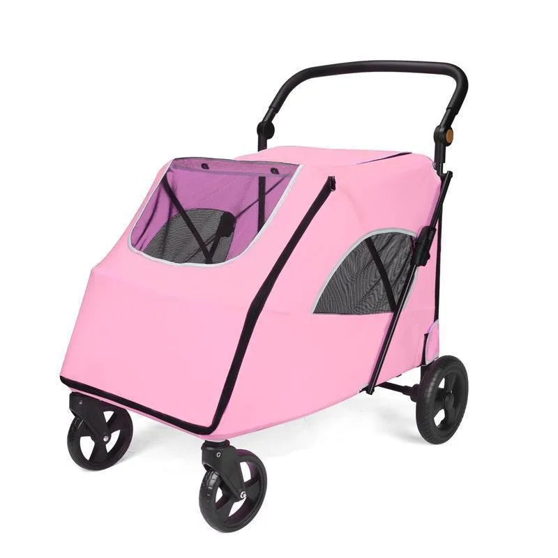 Load-bearing Large Dog Pet Cart Walking Dog Catties Car Injury Elderly Folding One-click Going Out Disabled Dog Multi-dog