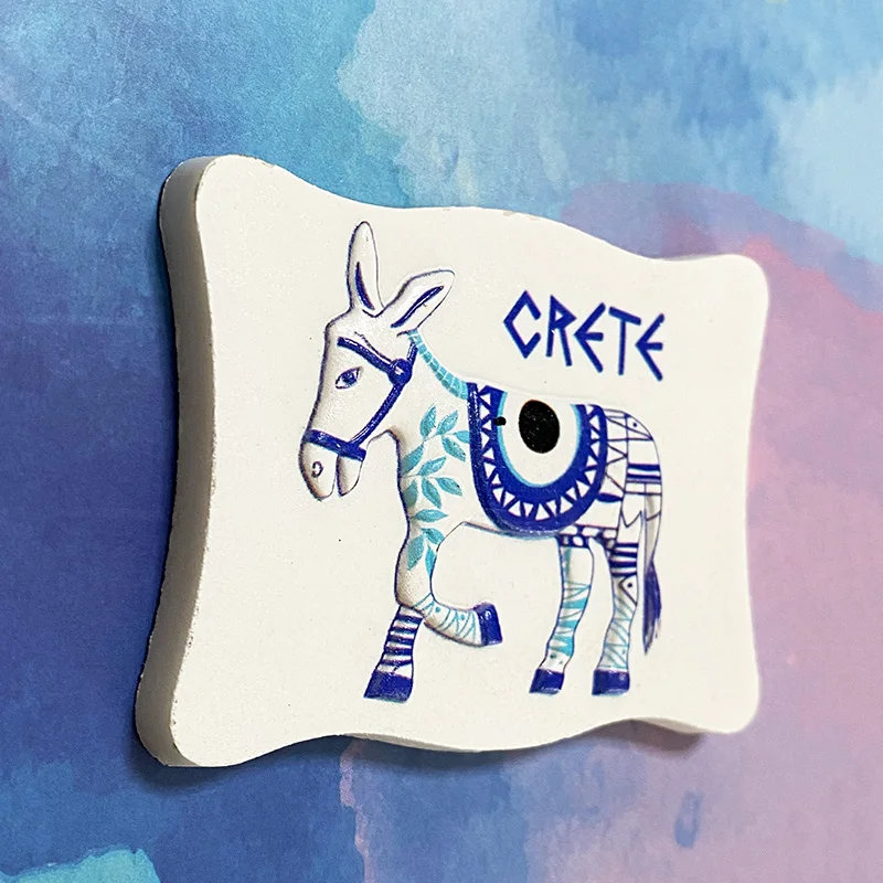 Crete, Greece Creative donkey travel souvenirs 3D stereo refrigerator sticker Home decor items Collection crafts