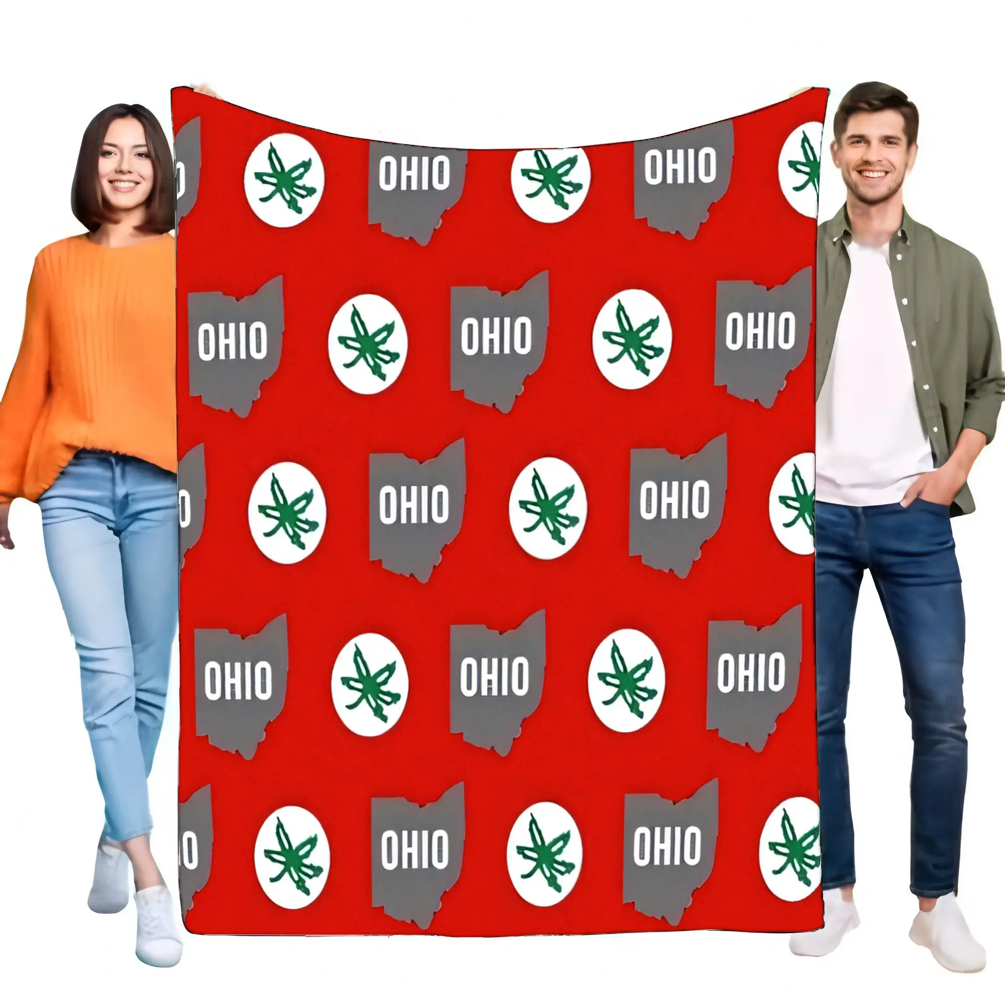 Manta de Buckeyes del estado de Ohio, suave y acogedora, forro polar ligero, decoración del dormitorio del día del juego para
