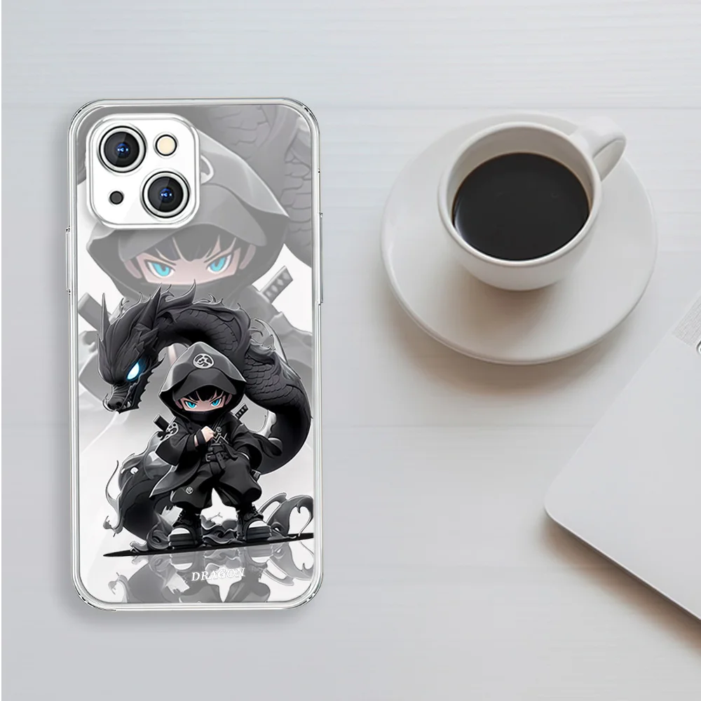 Young Ninja Fuso Black Dragon For iphone 13 12 11 14 15 Pro Max XR X 16 Plus Transparent Soft Case Cover