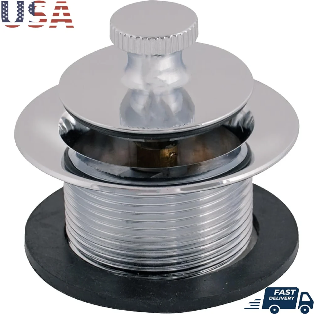 

Комплект для слива ванны Lift-n-Turn Прочная латунная конструкция Универсальная посадка Простая установка Хромированная сливная пробка