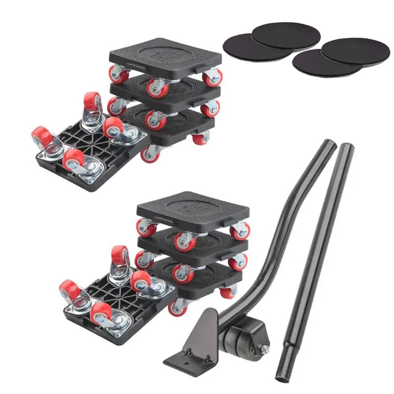 2026 Furniture Moving Transport Roller Set Removal Lifting Moving Tool Set Wheel Bar Mover moving Heavy Stuffs Device Hand Tool