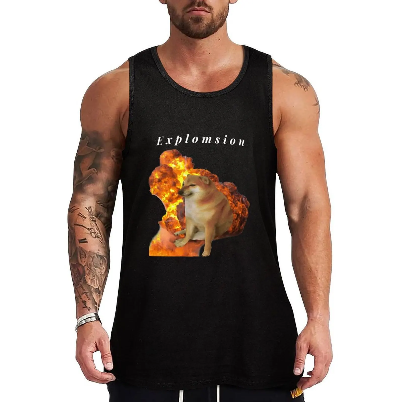 

Cheems Explomsion Tank Top sleeveless man shirts quick-drying t-shirt best selling products T-shirt sports