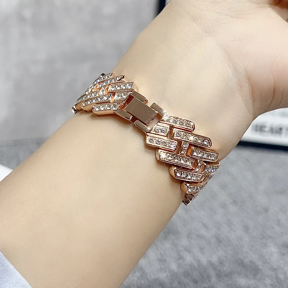 Luxury Bling Bracelet For Xiaomi Mi Smart Band 10 9 8 10Pro 9Pro 8Pro Diamond Shining Metal Strap For Redmi Smart Band 4 5 - Image 5