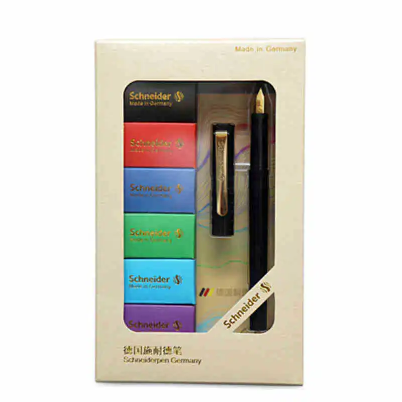 Schneider Pen 23K Gold Plated Tip Gold Clip for Student Adult Calligraphy EF Tip BK406 Pen Boutique Gift Box