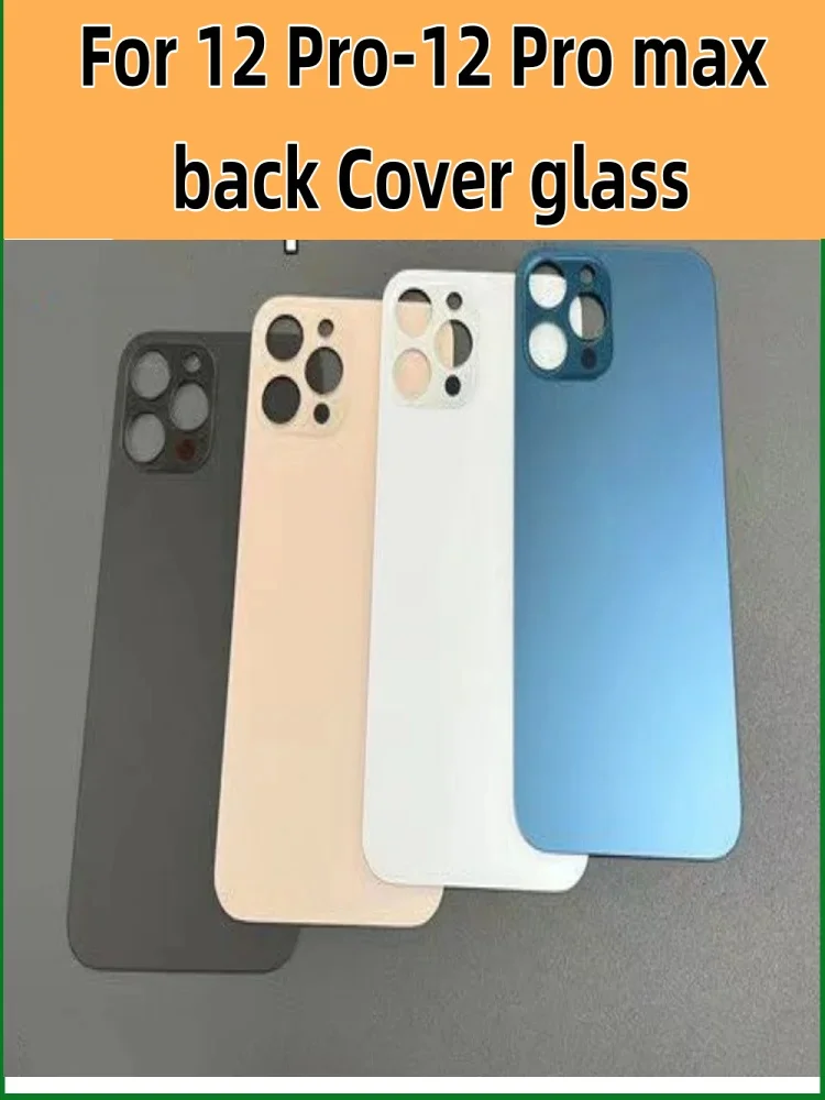 الزجاج الخلفي + 3M الغراء آيفون 12 برو-12 برو ماكس الغطاء الخلفي الزجاج استبدال سريع الإسكان غطاء البطارية الحفرة الكبيرة الزجاج الخلفي #5