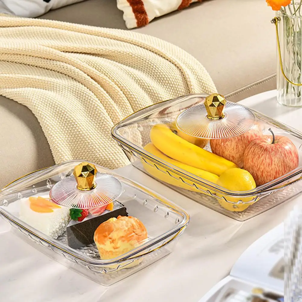 طبق حلوى بلاستيكي، صينية طبق فاكهة الكيك، صينية فواكه مع غطاء شفاف، صينية خادم عرض فاكهة الكيك لعيد الميلاد في المطبخ