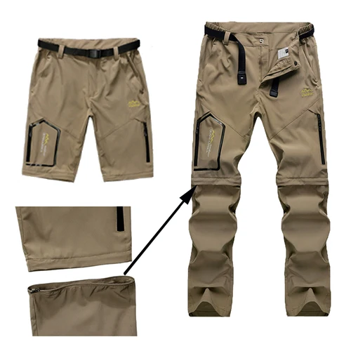 TRVLWEGO Pantalones convertibles de senderismo para hombre, impermeables, ligeros, de secado rápido, con cremallera, para pesca, viajes, Safari, pantalones de trabajo de carga al aire libre