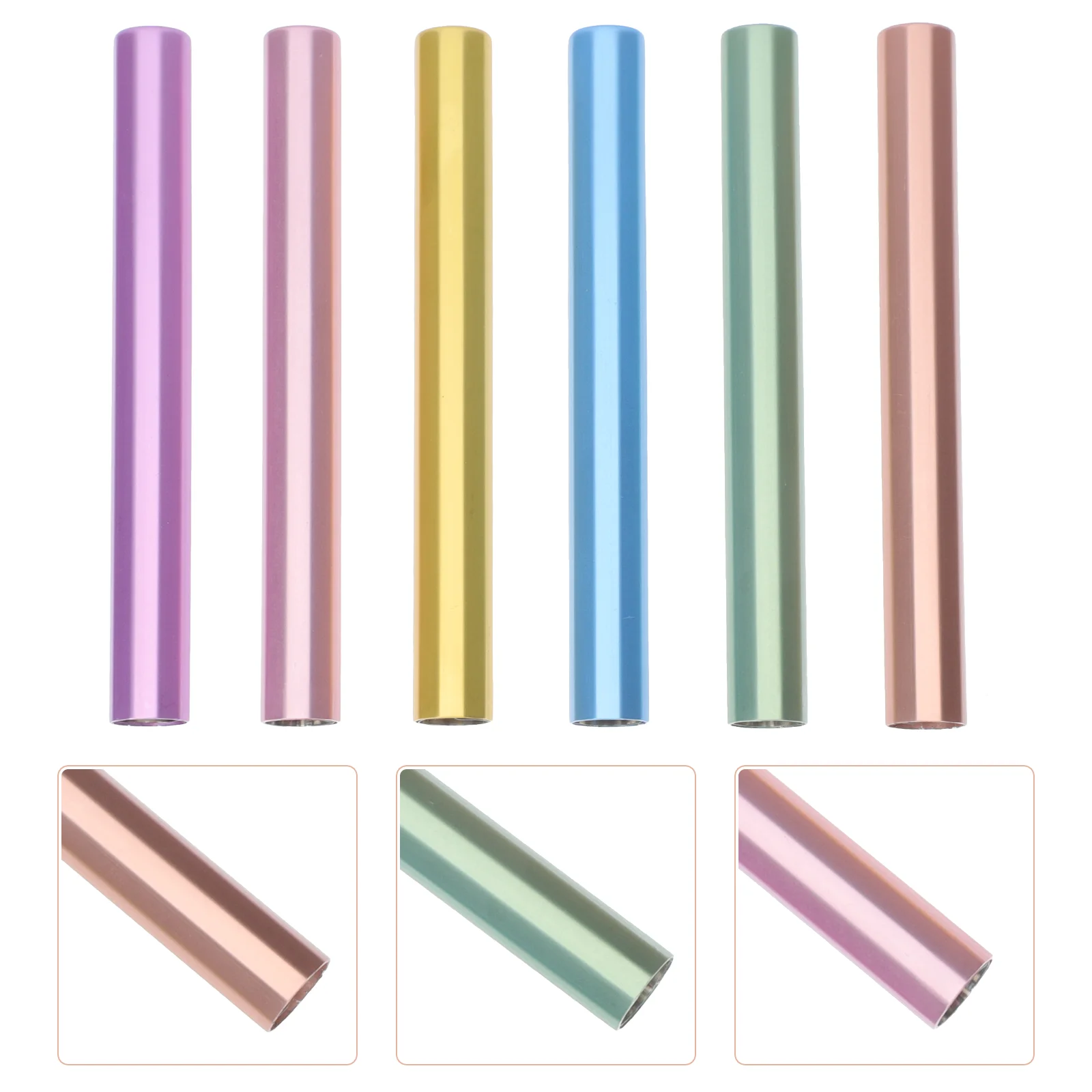 

Nail Art Pen Caps Zinc Alloy Sealed Matte Rainbow Color Nail Brushes Covers Light-Proof Pen Caps Inner Diameter 8mm