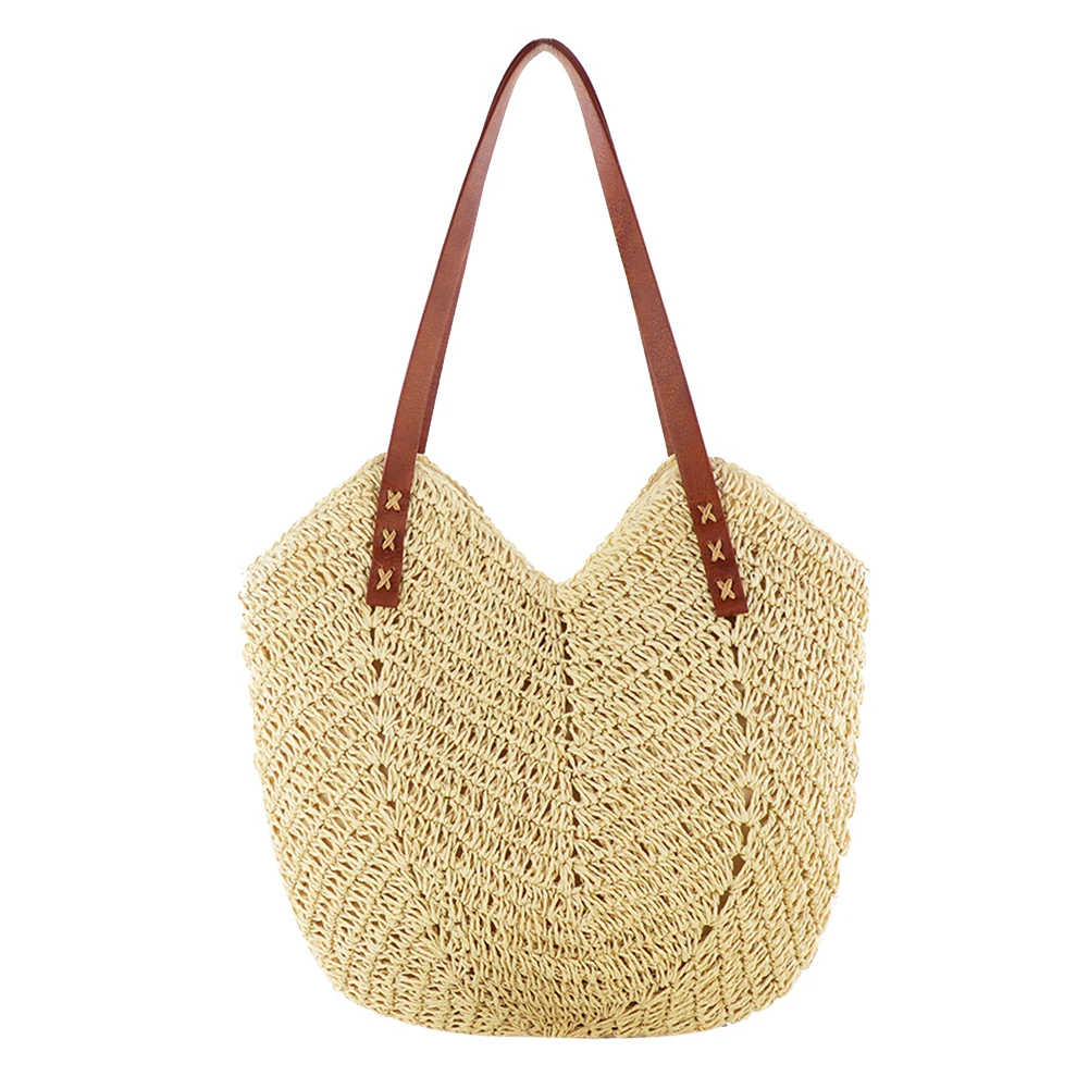 

Hollow Women Tote Bags Paper Rope Hand-Woven Bag Summer Handmade Fashion Casual Simple Elegant Portable for Ladies Gifts
