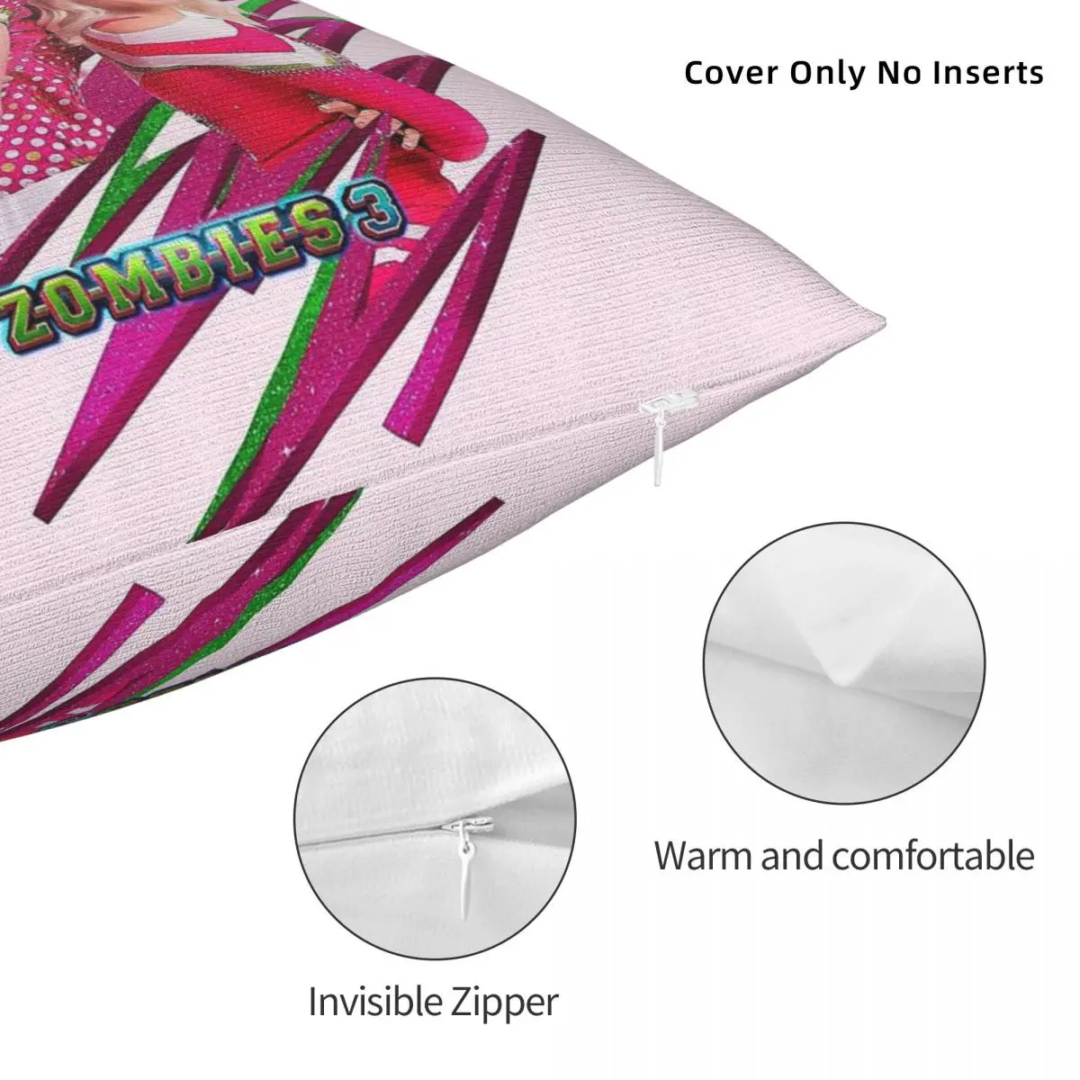 غطاء وسادة مربع مخملي من الكتان ، ديكور بسحاب إبداعي ، غطاء وسادة أريكة ، زومبي 3 ، أديسون Zed ، سحر ، بوليستر #5