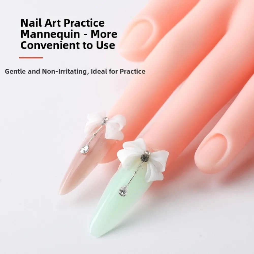 1 Set Magnetic Nail Art Practice Hand Bendable Positioning Flexible Training Mannequin Hand Flesh-Colored Adjustable