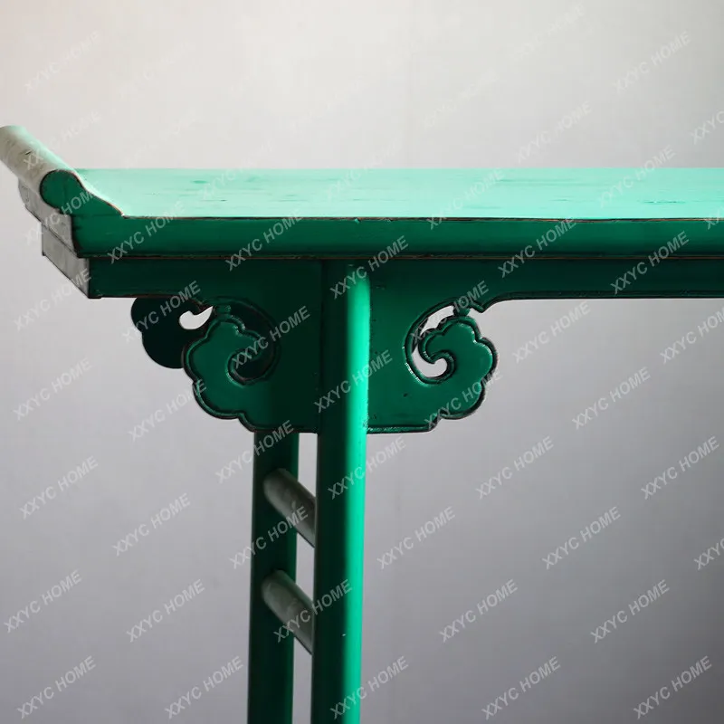 Solid wood Xuanguan platform strip several cases, incense case table on the wall, tilted head long table
