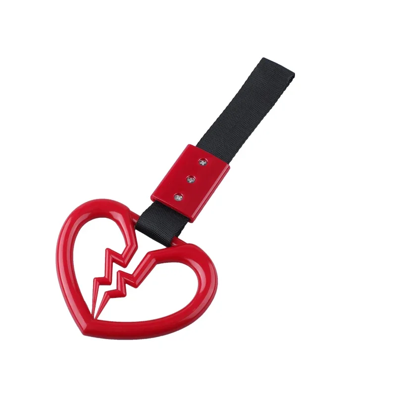 1pcs Broken Love JDM Train Bus Handle Hand Strap Tsurikawa Ring Heart Styling Drift Charm Strap Drift Auto Accessories Car Strap