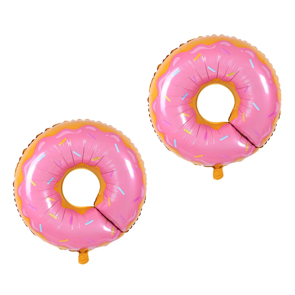 

2pcs Doughnut Foil Balloons Summer Party Wedding Decor Festival Balloon Photo Props Donut Shaped Balloon