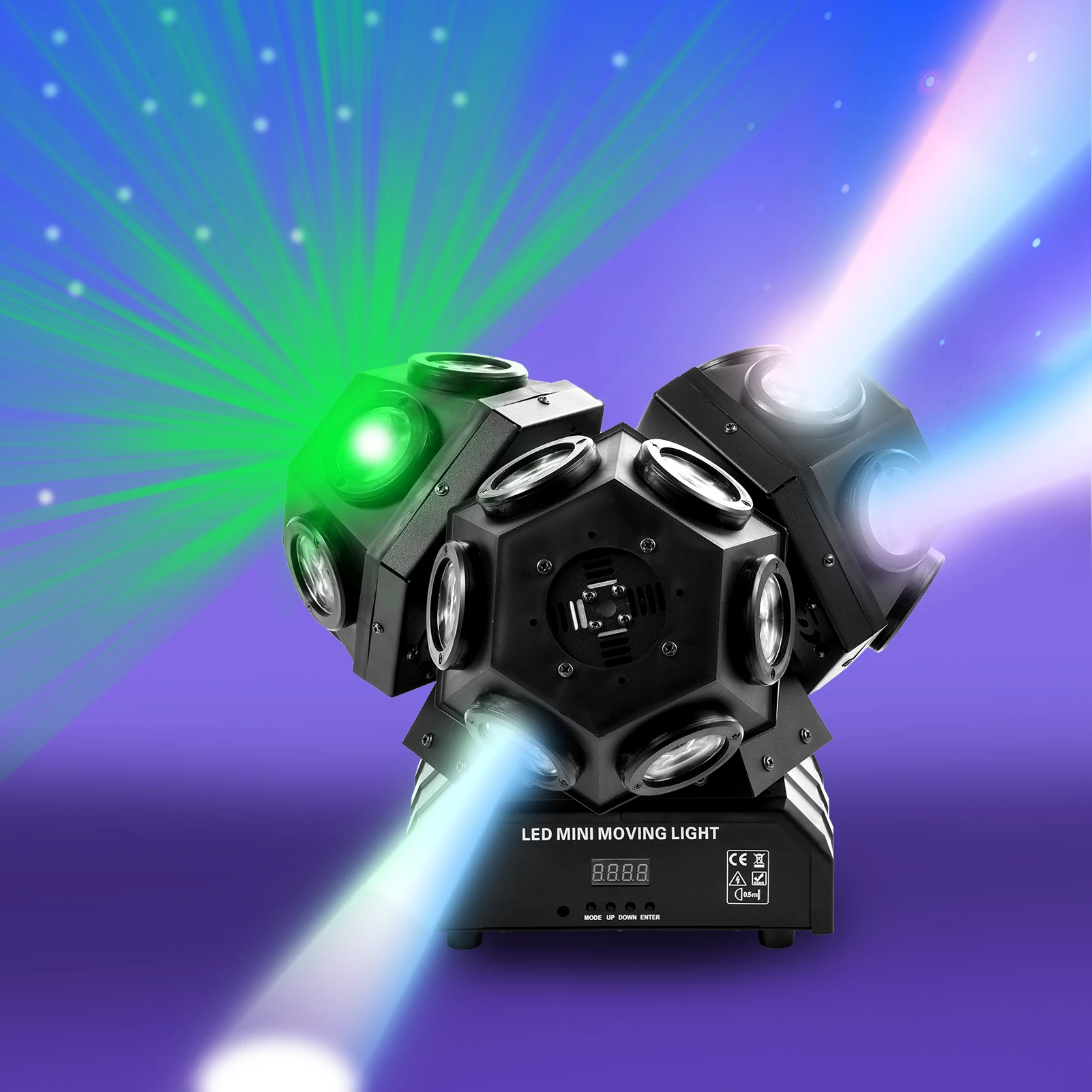 

3-в-1 RGBW вращающиеся прожекторы для диджейских сцен, светодиодные диско-светильники с 4 цветами для клубов, свадеб, вечеринок, караоке, живых выступлений и мероприятий