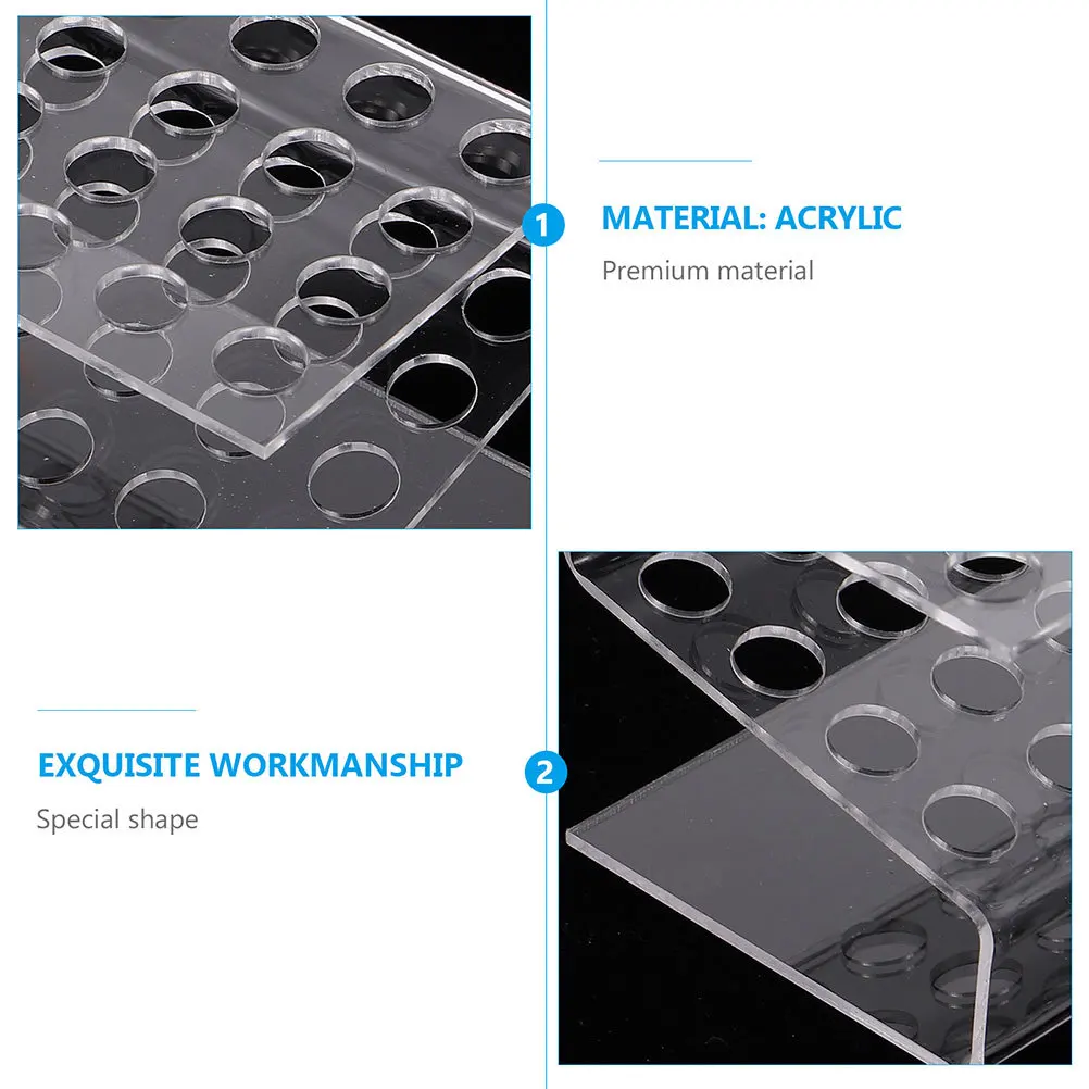 2 قطعة حامل قلم أكريليك شفاف واضح 24 فتحة عرض موقف عمودي أفقي فرشاة للمكياج منظم مكتب مكتب
