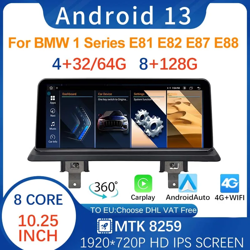 

10.25" 8G+128G Android13 MT8259 Video For BMW x1 E84 F48 GPS Navigation Radio Stereo Player Central Multimedia IPS Screen WIFI