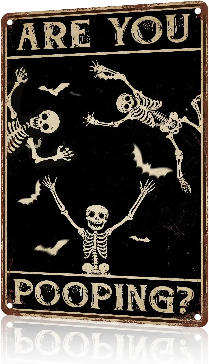 Metal Sign Are You Pooping Halloween Skull Vintage Sign Rerto Tin Sign Alumium Sign for Home Bar Office Outdoor Wall Decor