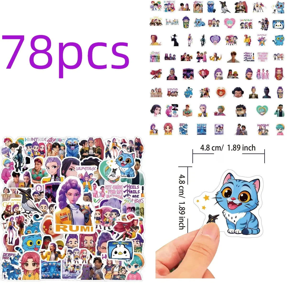 

78pcs K-pop Witch Hunt Group PVC Stickers, Durable Material, Stylish Idol Prints for Journals, Phone Cases & DIY Crafts kawaii