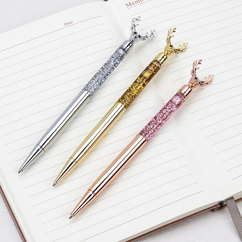 

Reindeer Pattern Metal Ballpoint Pen Smooth Writing Wear-Resistant Student Office Stationery Creative Ball Pen