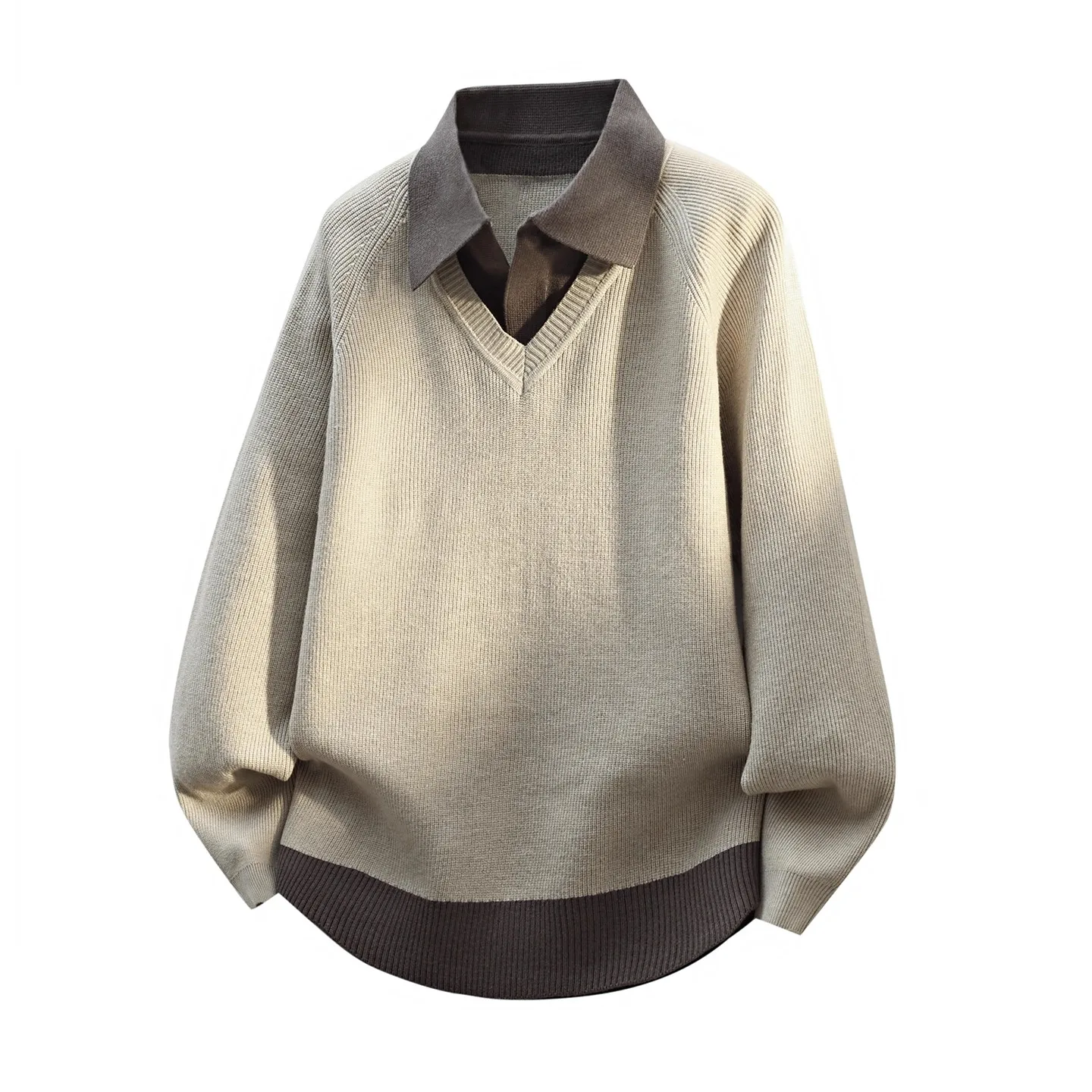 

Вязаная кофта Geniolamode с эффектом двухслойности, в стиле колор-блок, повседневная, из полиэстера, с длинными рукавами, теплая верхняя одежда