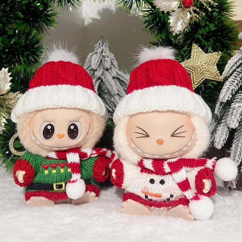 Labubu Clothes For First And Second Generation Blind Box Clothes Labubu For Christmas Sweater Hat Set Christmas Clothing Gift