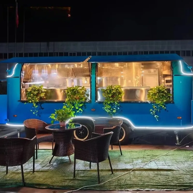 Mobile Food Cart Trailer Portable Commercial Fast Food Kiosk Street Food Outdoor Catering Unit