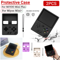 2PCS Silicone Gaming Console Sleeve Skin Shockproof Protective Skin Cover with Lanyard for MIYOO MINI Plus Handheld Game Console