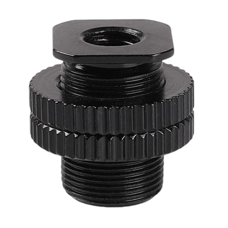 Double Nut Cold Shoe Mount 5/8 to 1/4 Screw Holder for Action DSLR Camera 83CF