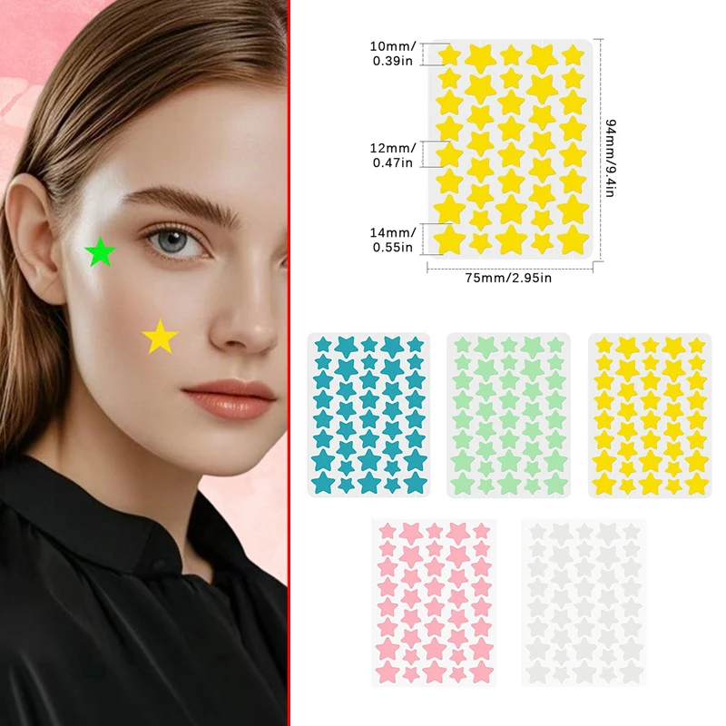 5/10 sheets Colorful Combination Acne Patches Star Heart Type Pimple Sticker PE Facial Concealer Acne Marks Cover Patches