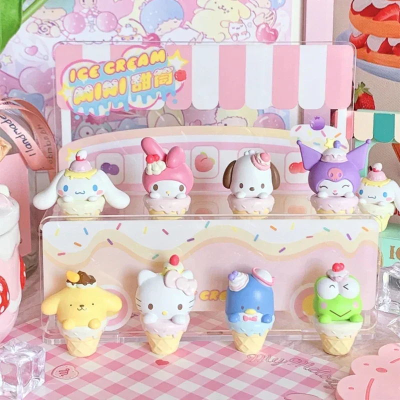 Sanrio Charaktere Mini Eistüte Serie Blind Box Kuromi Cinna moroll Hallo Kitty meine Melodie Geburtstags geschenk Kinderspiel zeug