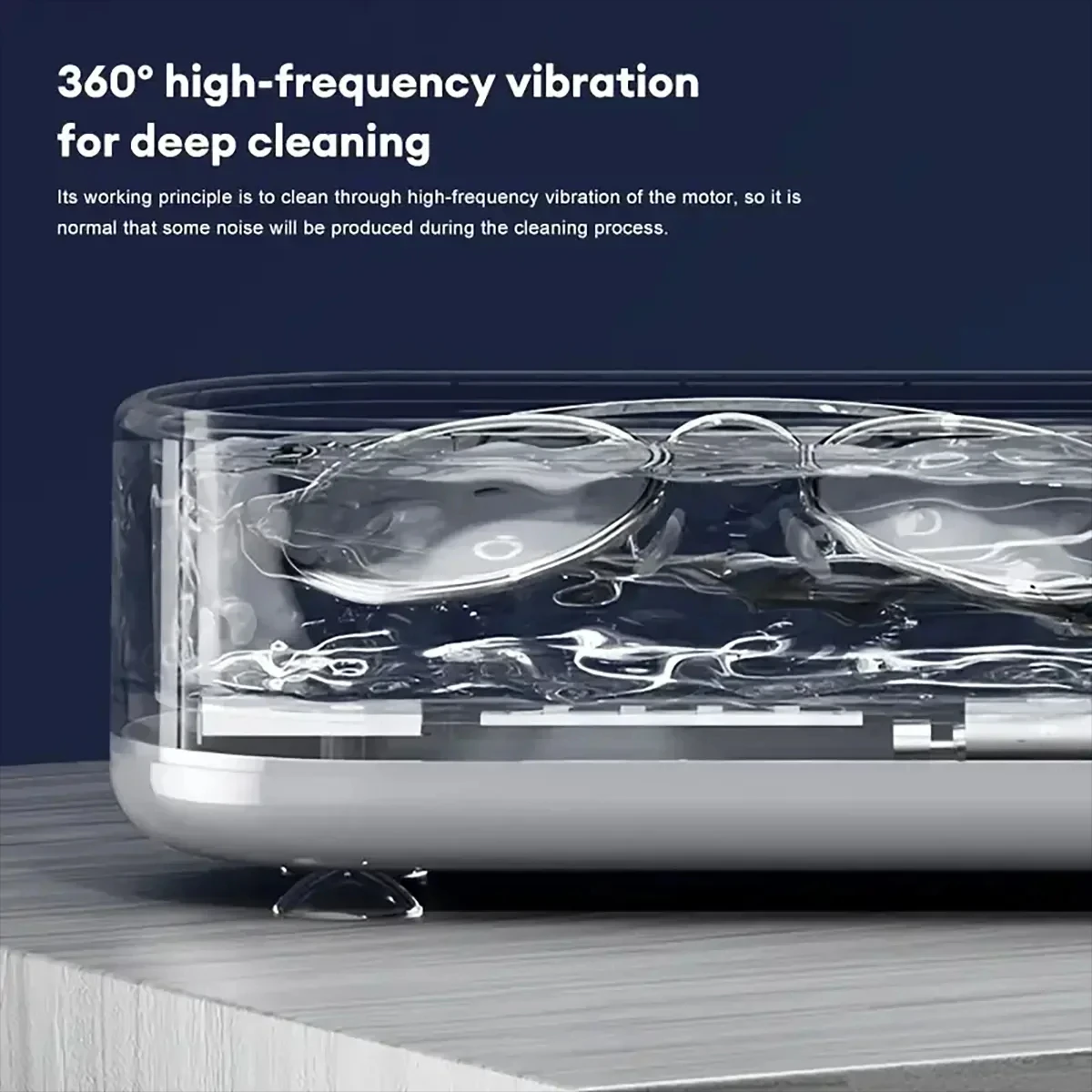 Jewelry Vibration Non-Ultrasonic Cleaner with Digital Display Wireless Portable Cleaner Eyeglasses Rings Earrings Cleaner