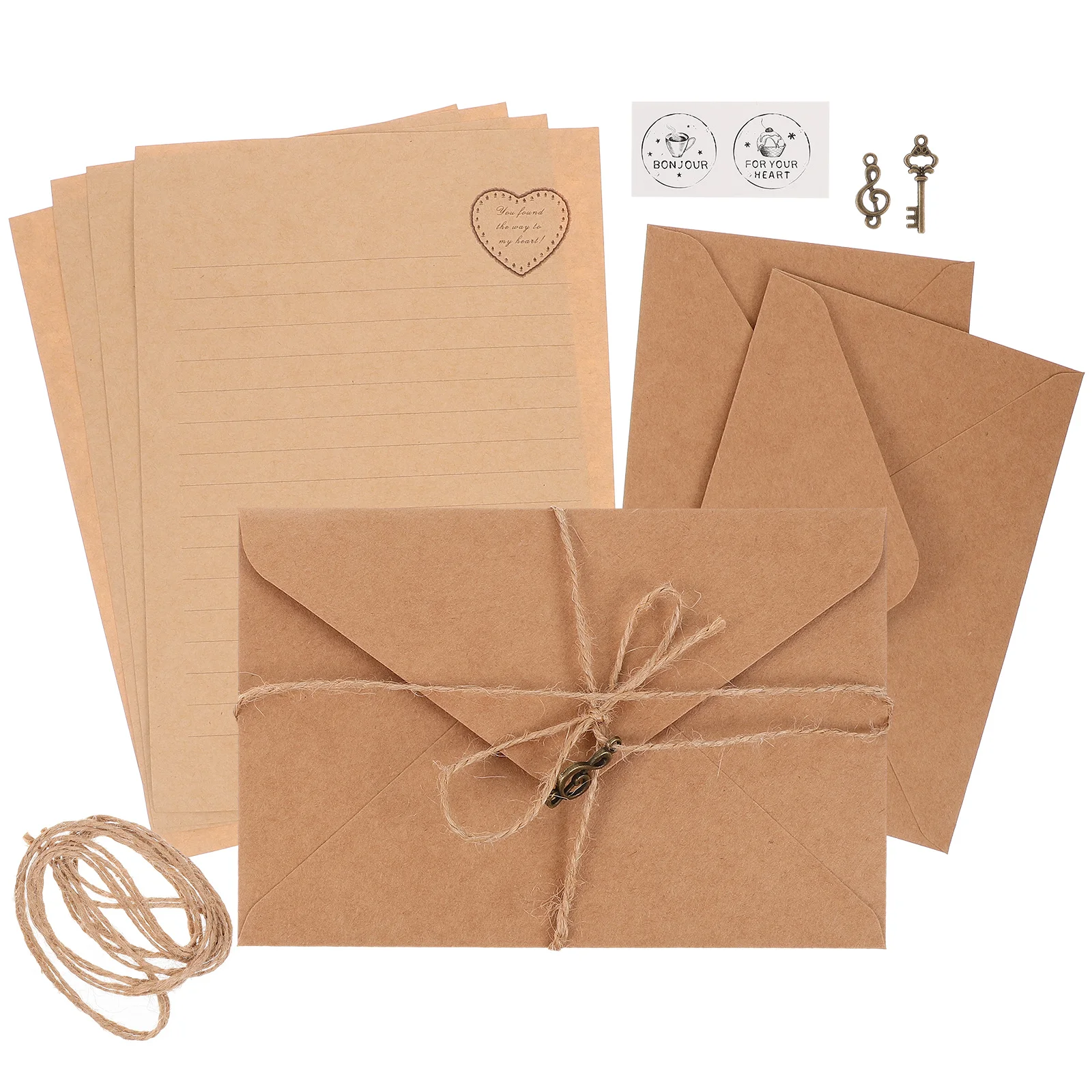 

2Sets Vintage Letter Writing Paper Set Envelope Kit Retro Stationery Papers for Invitations Announcements Thank You Cards Letter