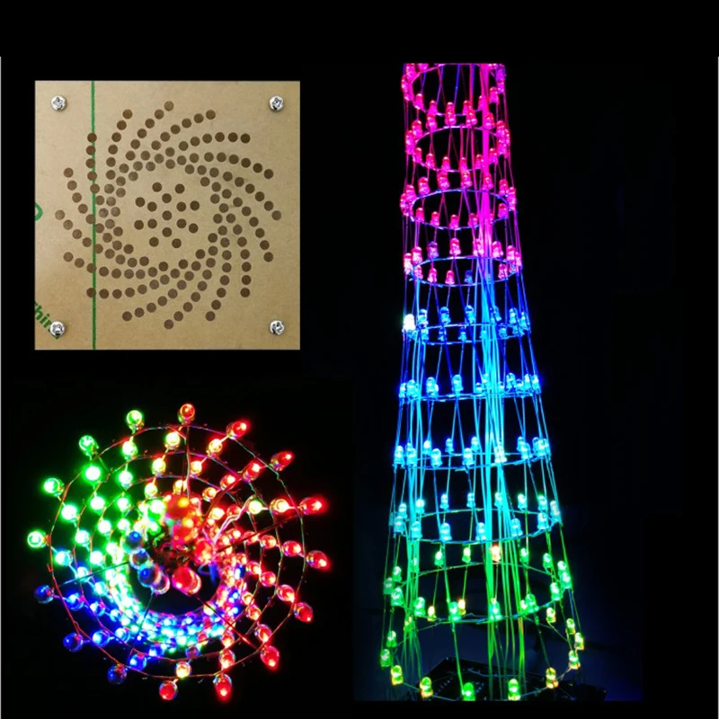 MINI Canton Tower LED Music Spectrum Electronic Production Parts Kit DIY Kit Electronic Training Welding Production Light Cubic