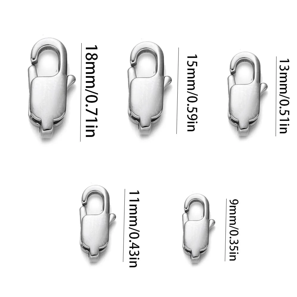 

5 шт. золотистые прямоугольные застежки-карабины из нержавеющей стали для самостоятельного изготовления ожерелий, браслетов, пружинные крючки, аксессуары