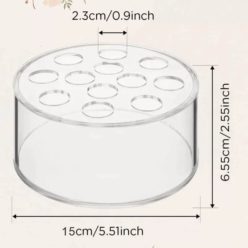 Transparent Acrylic Circular Vase Living Room Creative Porous Flower Arrangement Container Table Decorative Vase 12 Holes
